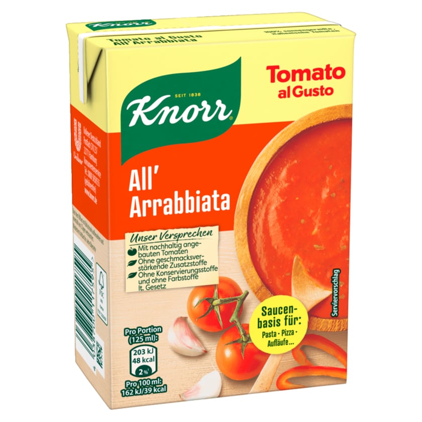 Knorr Tomato al Gusto All' Arrabbiata Soße 370 g
